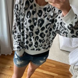 Z supply animal print thin sweatshirt